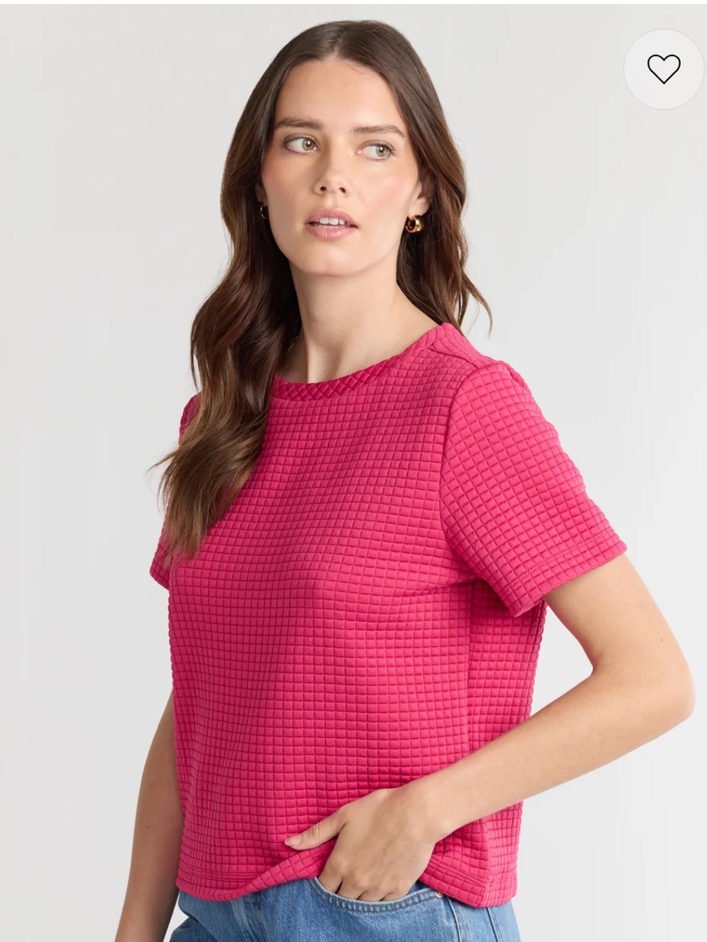 Dudley Stephens Surfside Berry Pink Textured Short Sleeve Tee. Worn Once - Picture 2 of 6